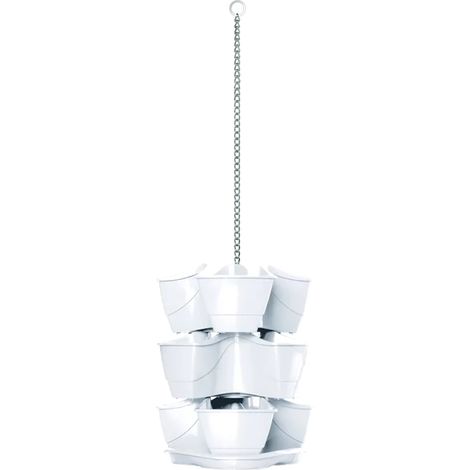 Jardín vertical colgante COUBI HERBAL 9L., dimensiones 29,5x29,5x88 cm color Blanco (1/5)