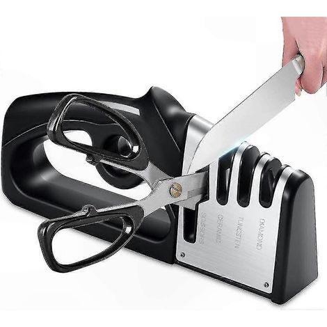 Set de 12 ustensiles de cuisine multifonction avec affûteur intégré, ciseaux et poignées antidérapantes, robustes et pratiques pour la préparation quotidienne. (1/5)