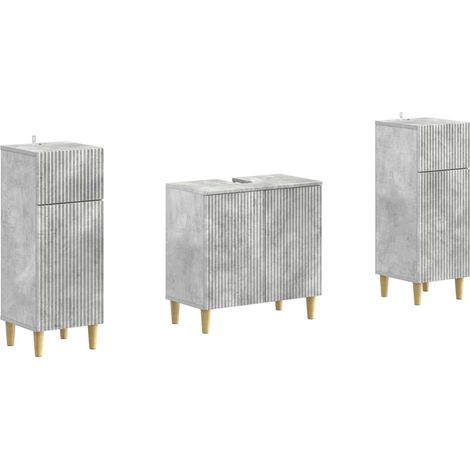 vidaXL Set di Armadi da Bagno da 2 Pezzi ARNHEM Grigio Cemento (1/5)