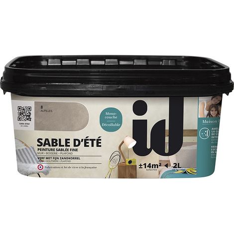 Peinture dépolluante SABLE D'ÉTÉ 2L – Élimine 64% formaldéhyde – Mono couche pour murs et plafonds – Application facile au spalter – Id Paris (1/5)