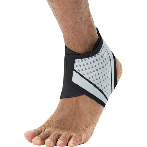 1 paire d'attelles de cheville respirantes unisexes pour le sport, avec sangles réglables, noir et blanc. (1/5)