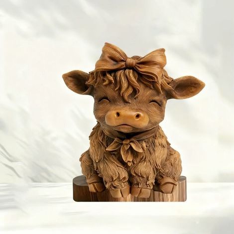 Figurines d'animaux en bois 2D exquises – décorations de bureau finement sculptées, en panneau de fibres, durables, légères et portables. (1/5)