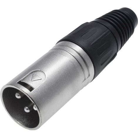RS PRO-Connecteur XLR Mâle Droit 3 voies Montage sur câble, placage Argent ( Prix pour 1 ) (1/2)
