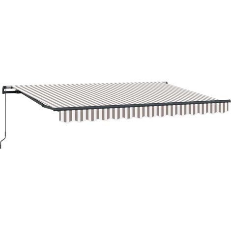 Auvent Rétractable Gris clair et blanc 600 × 350 cm vidaXL