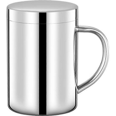 Tragbarer, isolierter Edelstahlbecher, 400 ml, doppelwandig, hitzebeständig, ideal für Heißgetränke, Bier, Tee und Säfte. (1/5)