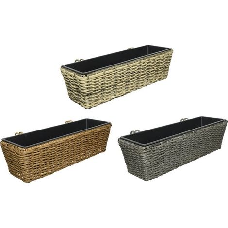 BALCONIERA IN POLIRATTAN 60X19XH18CM IN DIVERSI CO