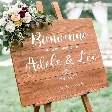 9 Feuilles Autocollant Lettres Mariage Panneau de Bienvenue Stickers Panneau D'accueil, Lettres Français, Chiffres ,Mois ,Décoration, DIY ,Accueillez les Invités,Fête, (1/5)