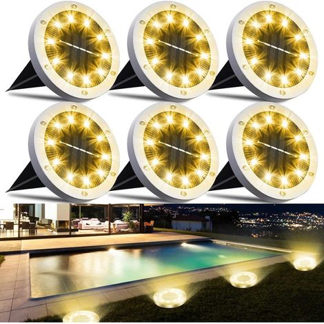 QAZQA Lampe Solaire Extérieur 6 Pièces, Lumière Solaire Jardin 10 LEDs lampe solaire exterieur jardin Etanche IP65, Eclairage Extérieur Solaire Chemin Jardin Terrace Cour Pelouse Allée(Blanc Chaud) (1/5)