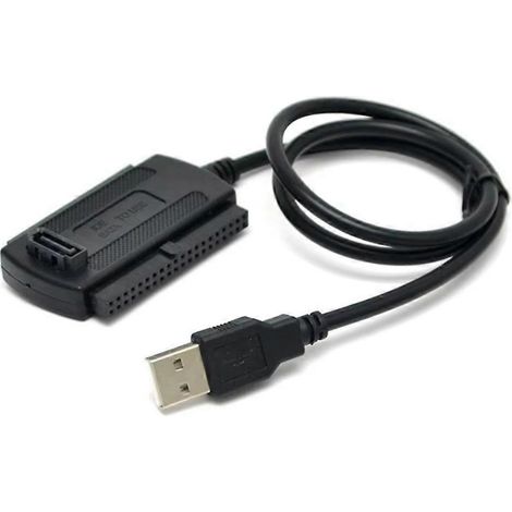 Câble convertisseur USB vers SATA/IDE 3-en-1 USB 2.0 vers IDE SATA 2,5/3,5/5,25 pouces pour CR-ROM, DVD-ROM et CD-RW (1/5)