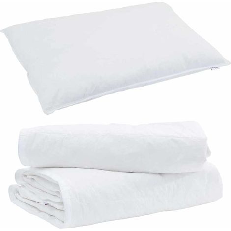 Duvet 2-en-1 avec oreiller 2 pcs,Couette Blanc Plume de canard CFW32051 (1/5)