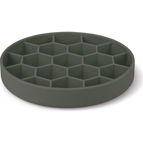 Ecuelle anti-glouton L ø 21 cm  silicone ventouse gris pour chien - zolux