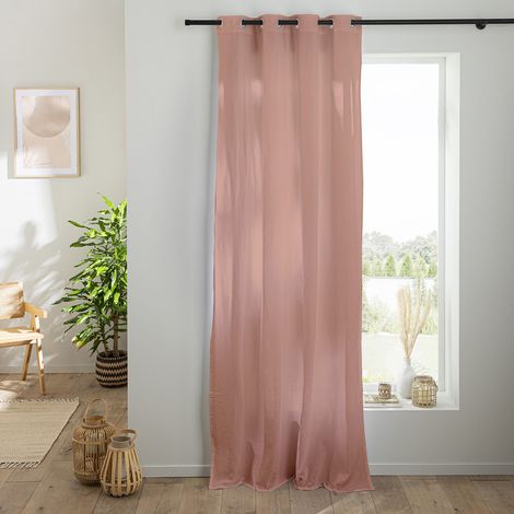 Rideau en gaze de coton 140x260cm – 100% gaze de coton – 8 œillets métal – Légèrement opaque pour décoration intérieure – Future Home
