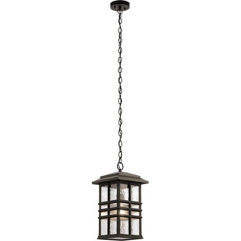 Elstead Beacon Square Outdoor Lanterne à chaîne à 1 lumière, bronze antique, IP44, E27 (1/5)