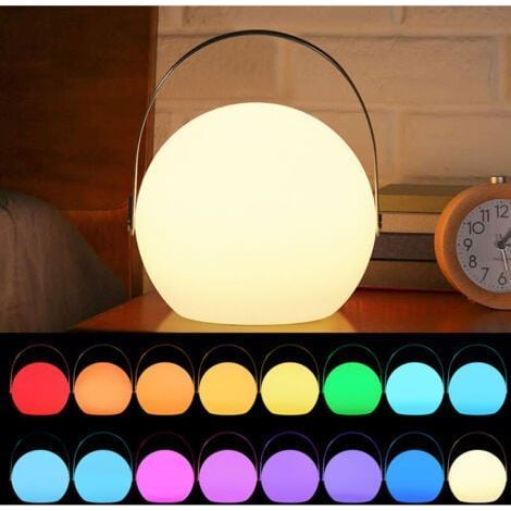 Lampe de Table LED Veilleuse Portable Nomade Lampe de Chevet Portative LED Rechargeable sans Fil Multicolore Pour Jardin Extérieur-- (1/4)