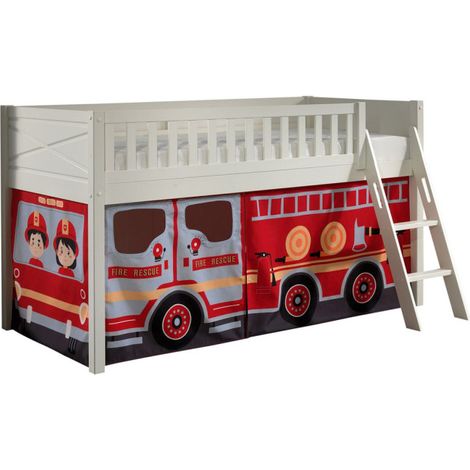 Lit Enfant Tente "Scott Fire Trucker" 90x200cm Blanc (1/5)