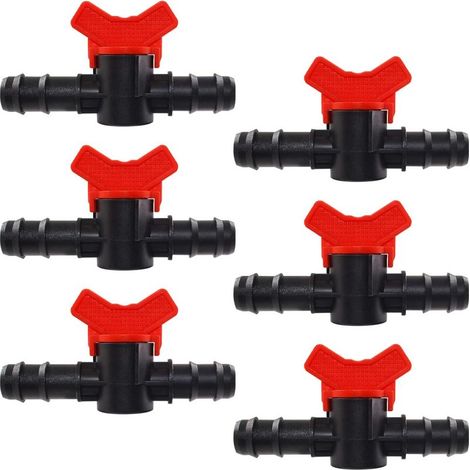 6 Stück 3/4 Zoll Tropfbewässerungs-Umschaltventile, 19 mm Kugelhahn-Absperrventile, Schlauchkupplungsventile mit Schlauchanschluss für landwirtschaftliche Gärten