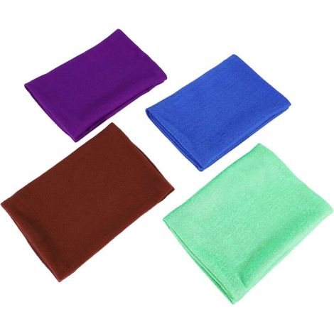 4 panni in microfibra per la pulizia e l'asciugatura, panni per la cura e la lucidatura dell'auto, asciugamani (30 x 70 cm, blu, viola, caffè, verde) (1/5)