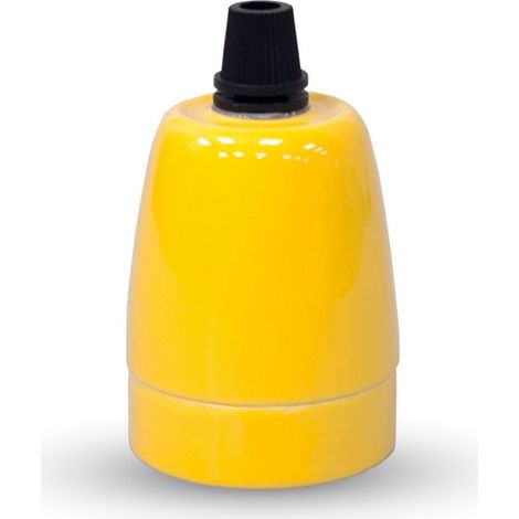 Portalámparas de porcelana V-TAC E27 (máx. 60 W), color amarillo