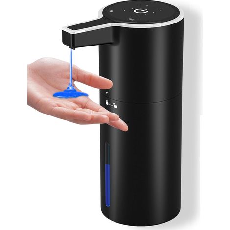 Distributeur de Savon Automatique Liquide, 400ML Distributeur de Savon avec Capteur Infrarouge, 4 Vitesses, Mural, 1800mAh Rechargeable par USB (1/5)