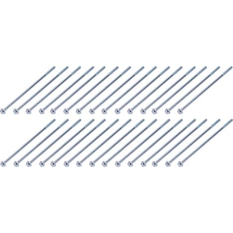 20 vis à bride hexagonale allongée M8 en acier au carbone pour générateur, finition zinc bleu et blanc, M8 x 160 (1/5)