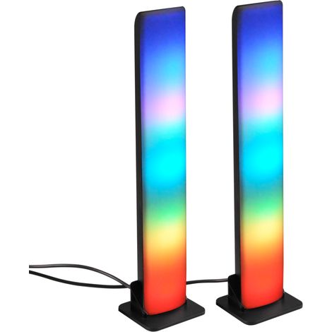 Lampe bureau gaming LED RGB 5W musicale noire Polux (1/4)