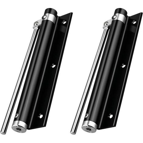 Lot de 2 Ferme-Portes Automatiques Réglables en Acier Inoxydable – Conversion de Portes Standard, 20-40 kg, Noir (1/5)