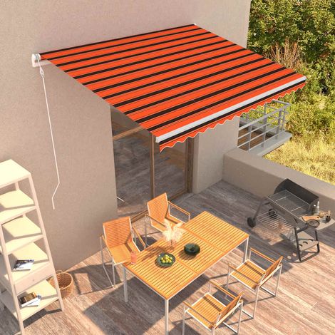 Auvent rétractable automatique 400x300 cm Orange et marron