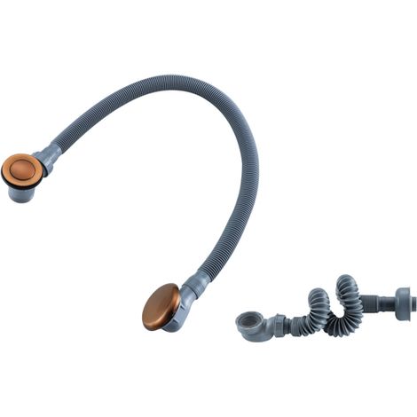 FugaFlow Eccelente Acces Ensemble de vidage de baignoire - bonde clic - Cuivre brossé PVD (Cuivre)