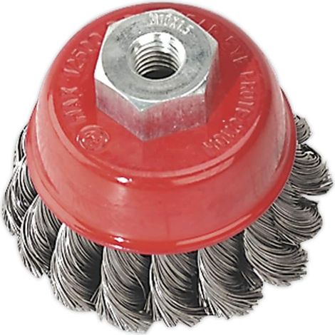 Tkcb65 Brosse Boisseau à Fils torsadés, diamètre 65 mm, M10 x 1,5 mm