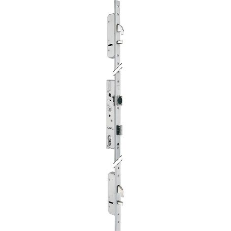 Assa Abloy – Serrure électrique 3 points TF3 à pêne crochet et dormant – Protection anti-sciage – Têtière inox U 24x6mm – Entraxe 92mm