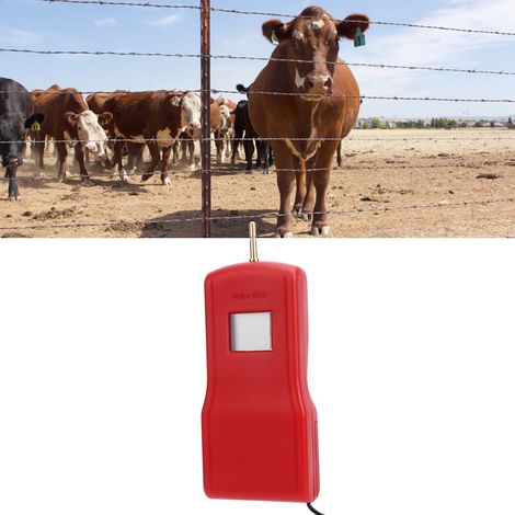 Testeur de tension électronique portable 15 kV pour clôtures d'élevage, avec couvercle de batterie, écran LCD, testeur de clôture numérique MLD-004BR (rouge) (1/5)