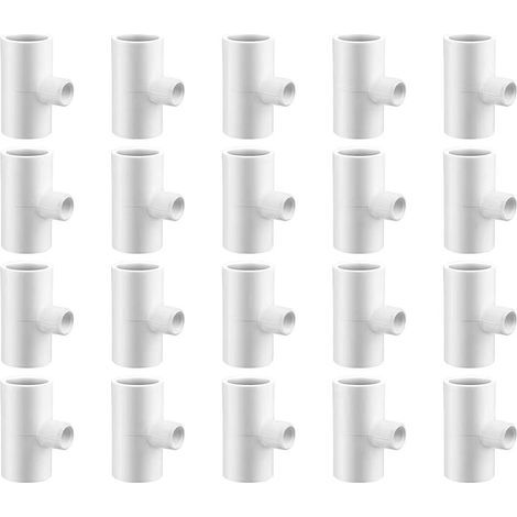 20 Stück, Hühnertränke-T-Stücke, Hühnertränke-T-Stücke, Geflügel-T-Stücke, PVC-Hühnertränke-T-Stücke, für 1/2"-Schedule-40-Kunststoffrohr mit 1/8"-FTP-Gewinde (1/5)
