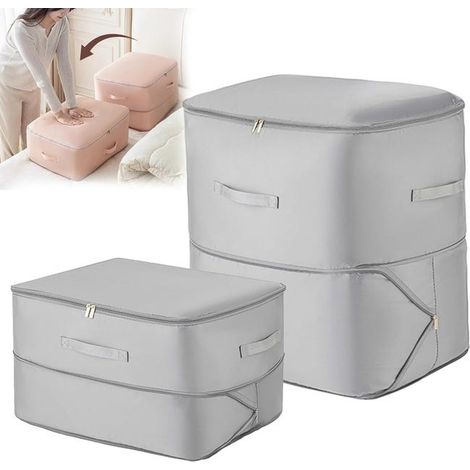 Sac de Compression Sac de Compression Ultime , Sacs de rangement scellés sous vide, pour Couette, (Gris,52x42x30cm) (1/5)