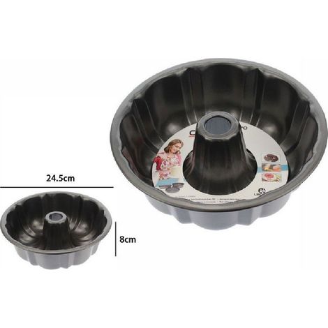 TRADE SHOP - Stampo Teglia Tortiera Per Dolce Torta Ciambella Antiaderente Tondo 24,5cm 59949 -