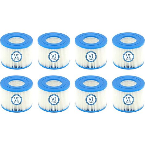Spa Filter VI Swimming Pool Replacement Filter Cartridges for Bestway Flowclear for Swimming Pool Filter for Bestway VI, for Miami, for Vegas, for Monaco Size 6-58323 (8 PCS) (1/5)