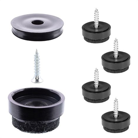 WAGNER QuickClick® Feltrini per sedie e mobili da avvitare I Set da 4x base + vite + inserto intercambiabile - feltro di lana ULTRASOFT - diametro Ø 17 mm - Fatto in DE - 15808300 (1/4)
