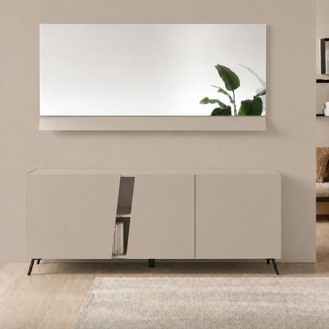 Buffet contemporain taupe à découpe diagonale 180 cm LORA