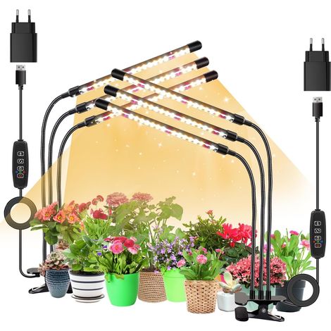 3 Heads Full Spectrum Auto On/Off Plant Growth Lamp (1/5)
