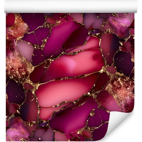 Papier peint encre bordeaux, rose et rouge pour salon et chambre 50x1000 cm (1/5)