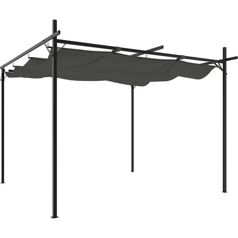 Pergola avec toit rétractable anthracite 295x292x230 cm (1/5)