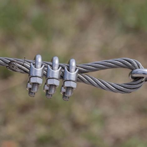 Lot de 16 Serre Cable Acier M10 U Boulon Clip de Câble en acier inoxydable 304 pour Corde à linge,Câble Métallique en Acier de 10 mm Corde (1/3)