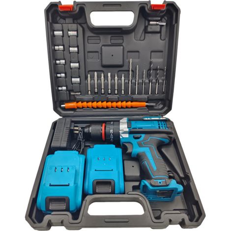 Perceuse Visseuse Sans Fil 21V, Perceuse Électrique Multifonction avec Mandrin Auto-Serrant, 2 Batteries Lithium et Chargeur, Tournevis Électrique pour Bricolage