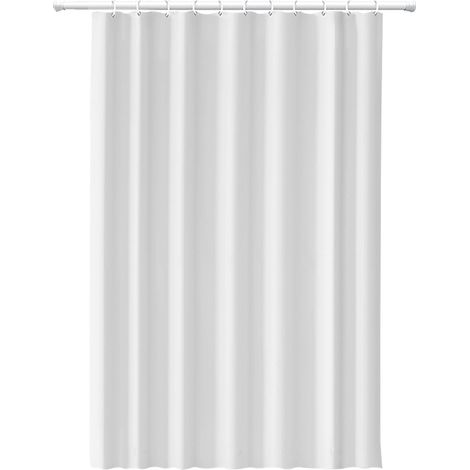 Rideau de douche imperméable épais sans perçage - Blanc uni 180x180 pour salle de bain/toilette (1/5)