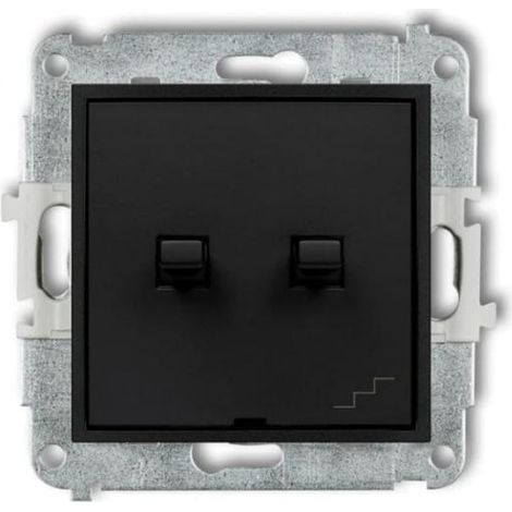Mini interruttore doppio per scale in stile americano, nero opaco 12MWPUS-33