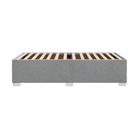 Cadre de lit gris clair (sans matelas), 80 × 200 cm, tissu, tissu doux et respirant, pour chambre, confort quotidien, assemblage rapide (1/5)
