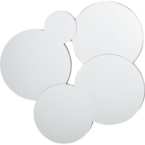 Espejo de pared decorativo Círculos sin marco 80 x 82 cm Plateado Clais
