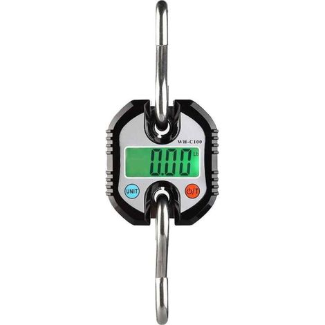 Bilancia digitale sospesa WH-C100 da 150 kg x 50 g con gancio in acciaio inossidabile, bilancia elettronica a gru, bilancia per bagagli, strumento di pesatura
