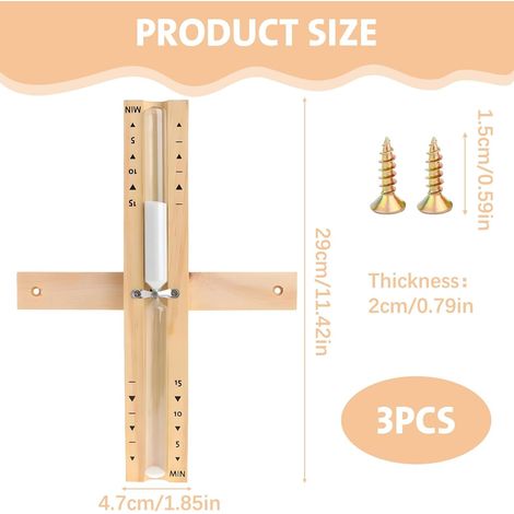 Clessidra da sauna da 15 minuti in legno naturale, timer analogico, montaggio a parete, vite in acciaio inossidabile, accessorio rotante, resistente al calore - ALTRO (1/3)