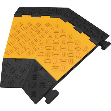 Portagomma e passacavo H50mm nero/giallo destro
