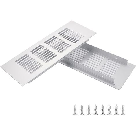 2 Grille de ventilation, aluminium, 20x8 cm, anti-humidité, pour cuisine, salle de bain (1/4)